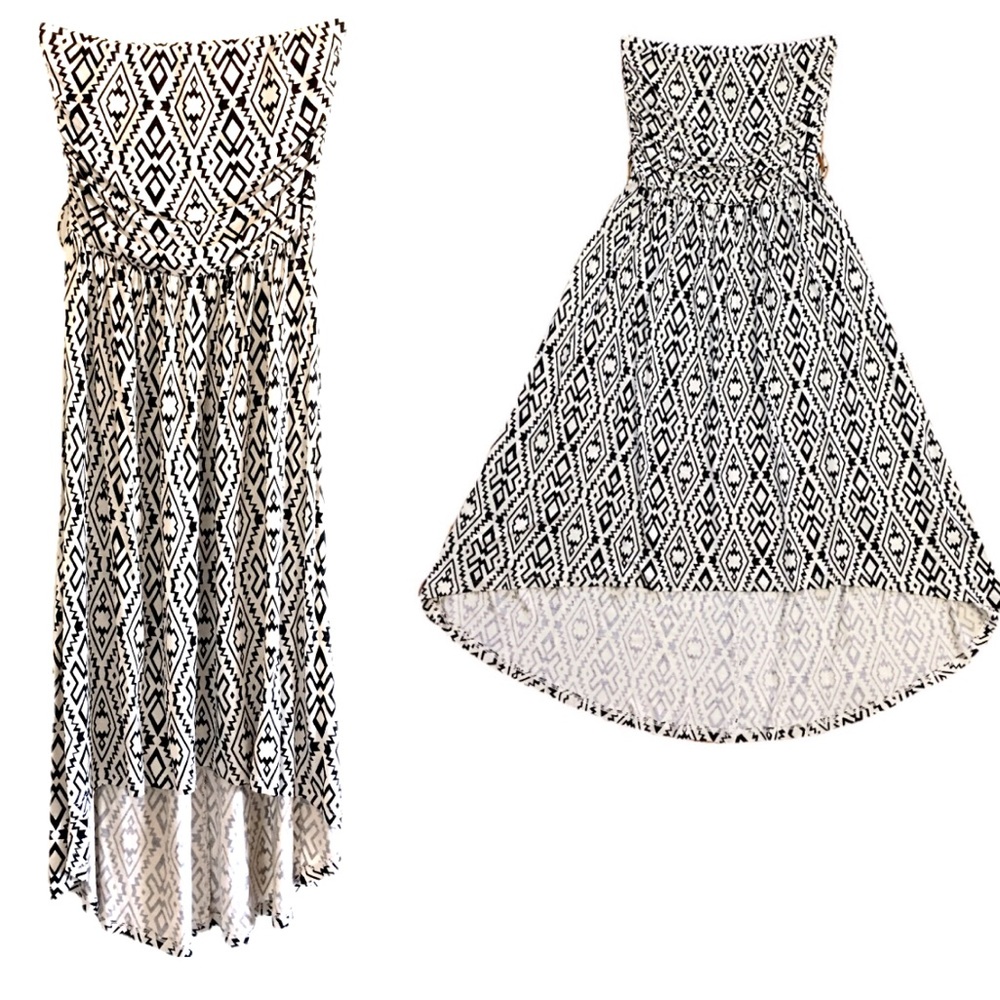 ⓃⓌⓉ🎉 Iris Basic • High-Low Cream & Black Dress